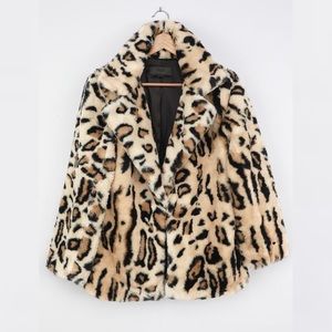 Blank NYC Wild Card Beige Leopard Faux Fur Jacket